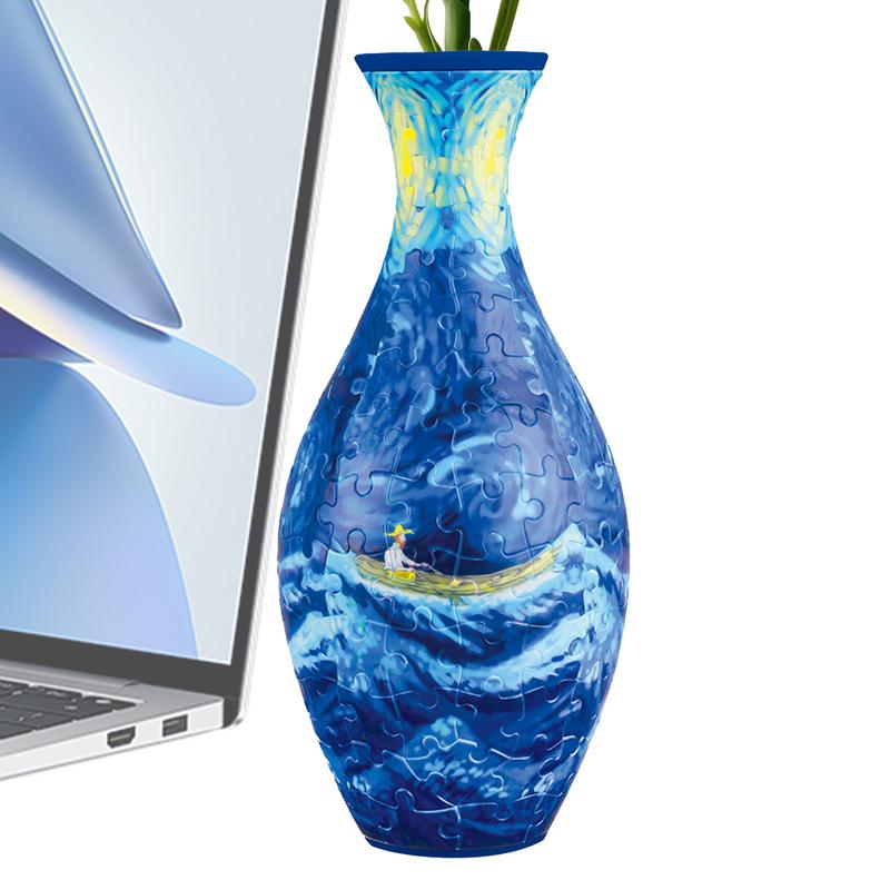 3D Yapboz Vazo – 160 Parça DIY Çiçek Aranjmanı, Ev Dekoru ve Hediye Seçeneği DIY Su Geçirmez Dekoratif Çiçeklik | Eğlenceli Aktivite & Anlamlı Hediye
