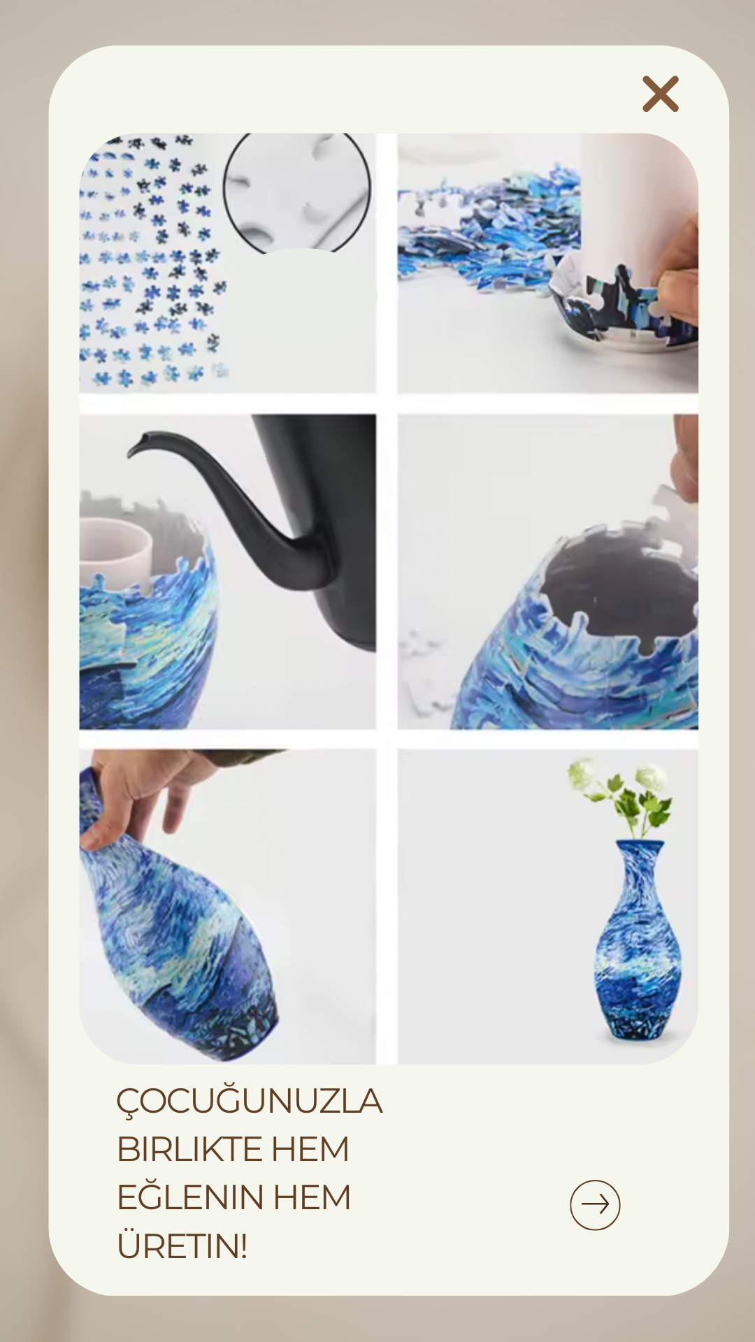 3D Yapboz Vazo – 160 Parça DIY Çiçek Aranjmanı, Ev Dekoru ve Hediye Seçeneği DIY Su Geçirmez Dekoratif Çiçeklik | Eğlenceli Aktivite & Anlamlı Hediye
