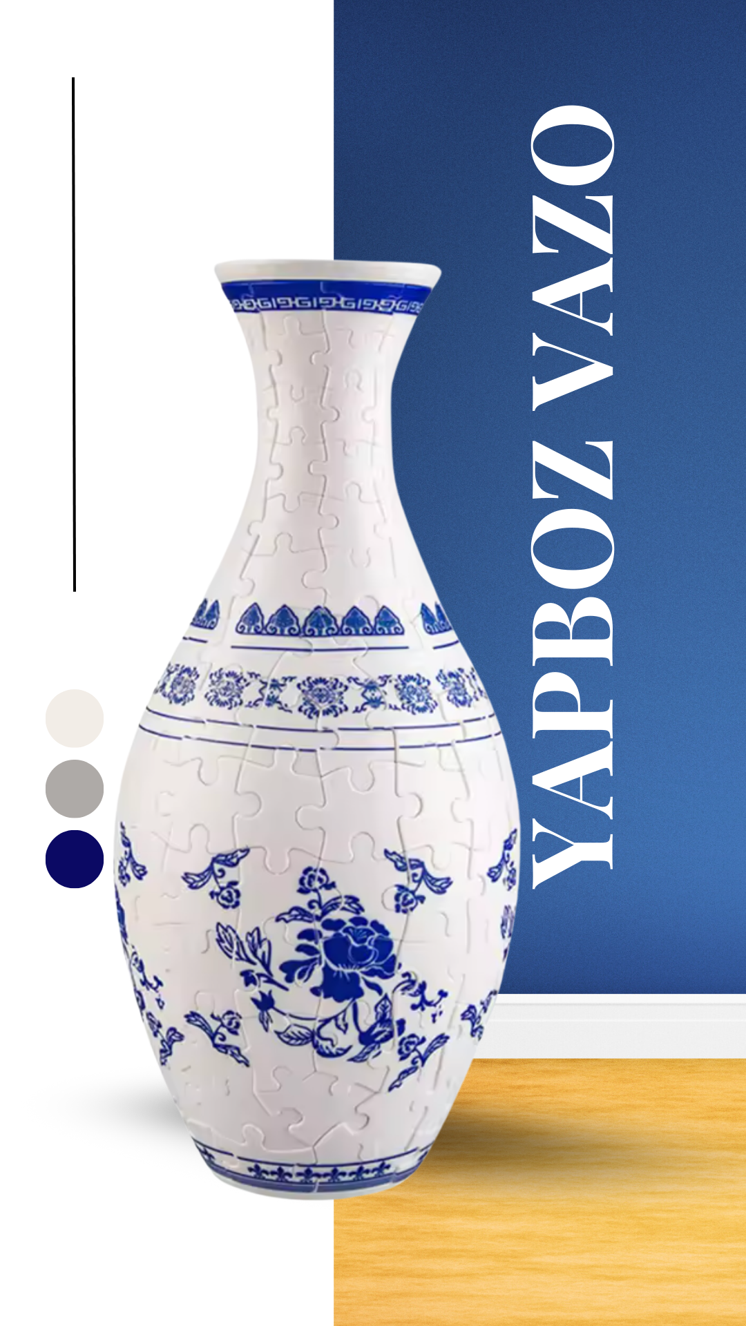 3D Yapboz Vazo – 160 Parça DIY Çiçek Aranjmanı, Ev Dekoru ve Hediye Seçeneği DIY Su Geçirmez Dekoratif Çiçeklik | Eğlenceli Aktivite & Anlamlı Hediye