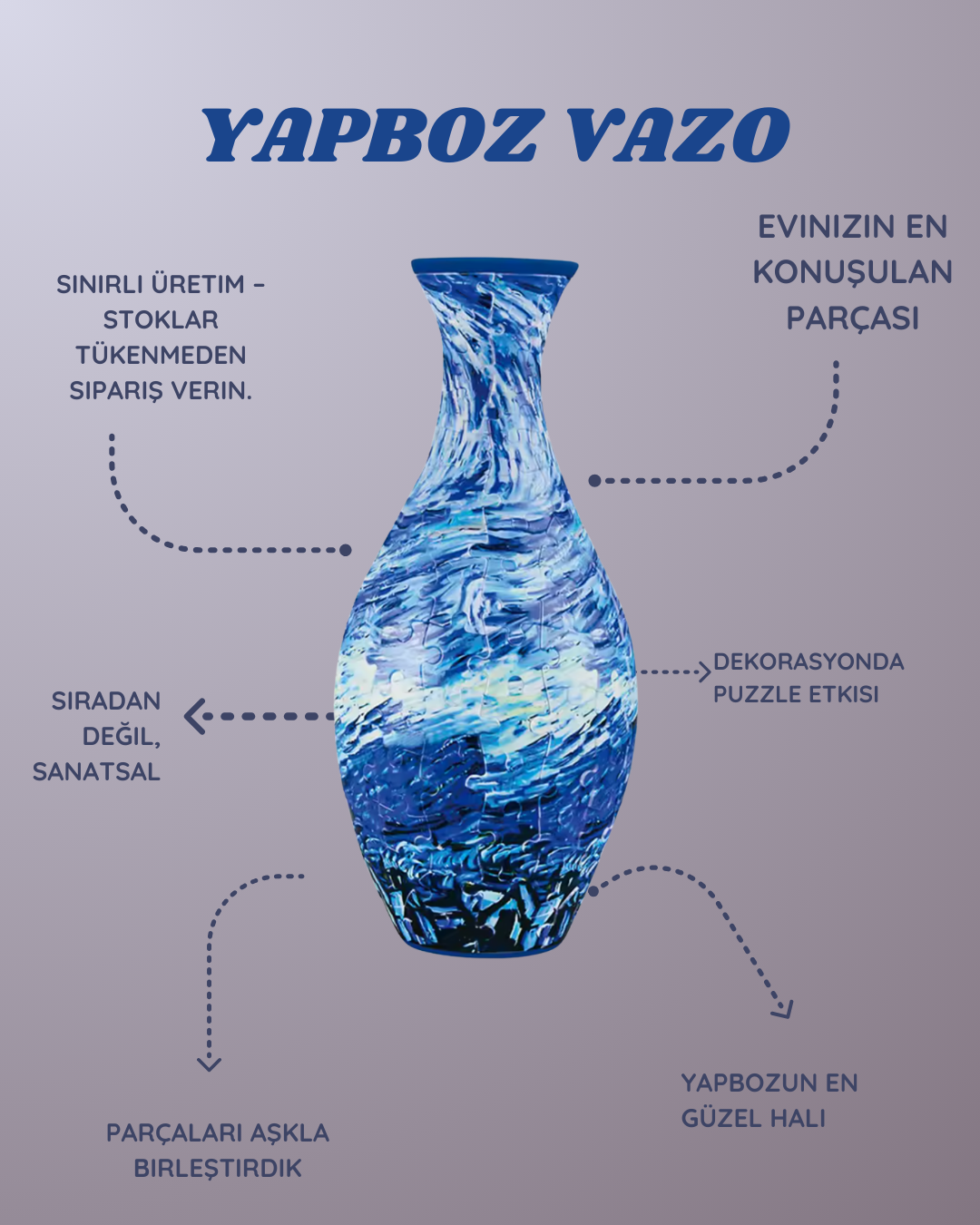 3D Yapboz Vazo – 160 Parça DIY Çiçek Aranjmanı, Ev Dekoru ve Hediye Seçeneği DIY Su Geçirmez Dekoratif Çiçeklik | Eğlenceli Aktivite & Anlamlı Hediye